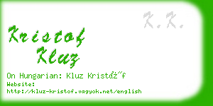 kristof kluz business card